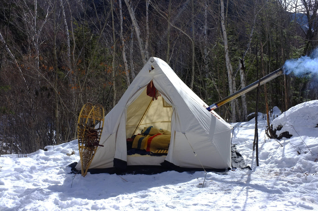 LOTN Outfitters Snowtrekker Tent Shortwall 8x10 Front Stovepipe Open Door Interior