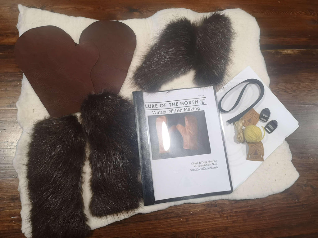 Beaver & Buckskin Mittens - DIY Kit - Contents - Lure of the North Outfitters